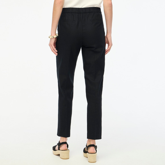 J.Crew Factory Petite elastic-back linen-cotton blend pant P12 - Picture 2 of 2